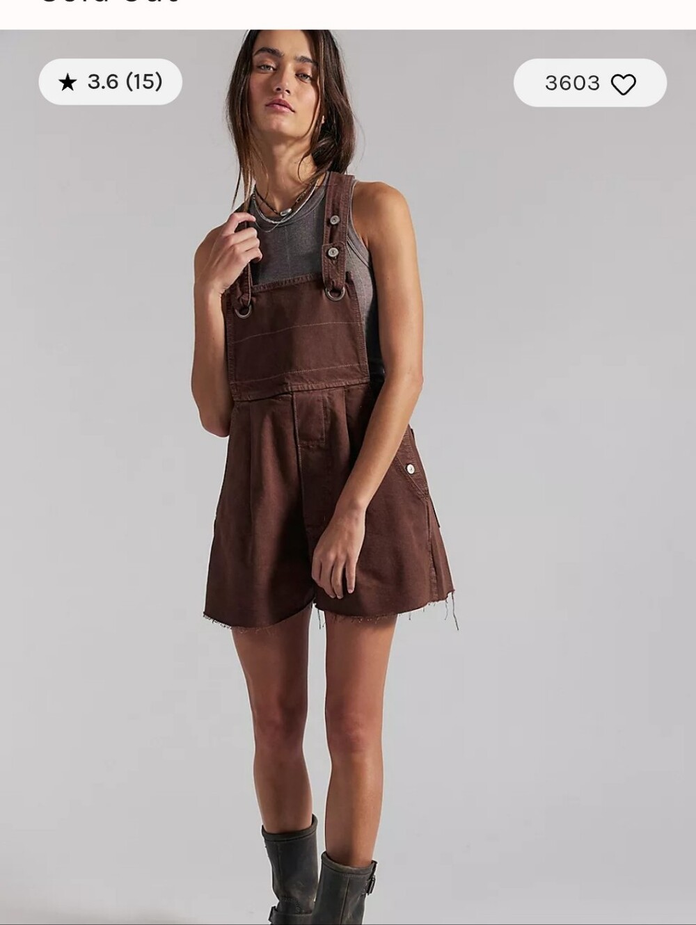 FREE PEOPLE We The Free Rambler Women's Denim Overall Shortalls Casual Pockets.